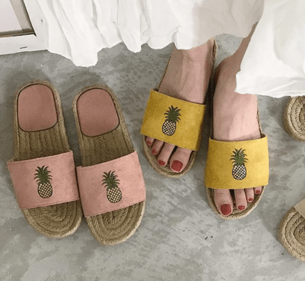 Sandalias para mujer de aguacates/piñas