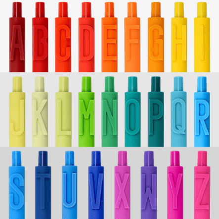 Bolígrafos de gel en distintos colores (y tu inicial)