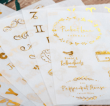 Pack 6 láminas de pegatinas doradas