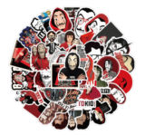 Pack 50 pegatinas de La Casa de Papel