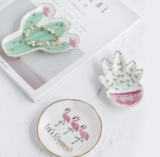 Bandejas de almacenamiento de cerámica para joyas